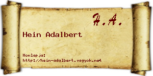 Hein Adalbert névjegykártya